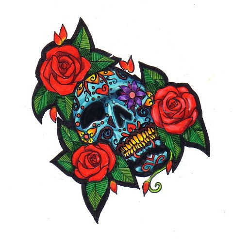 candy skull tattoo designs